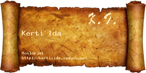 Kerti Ida névjegykártya